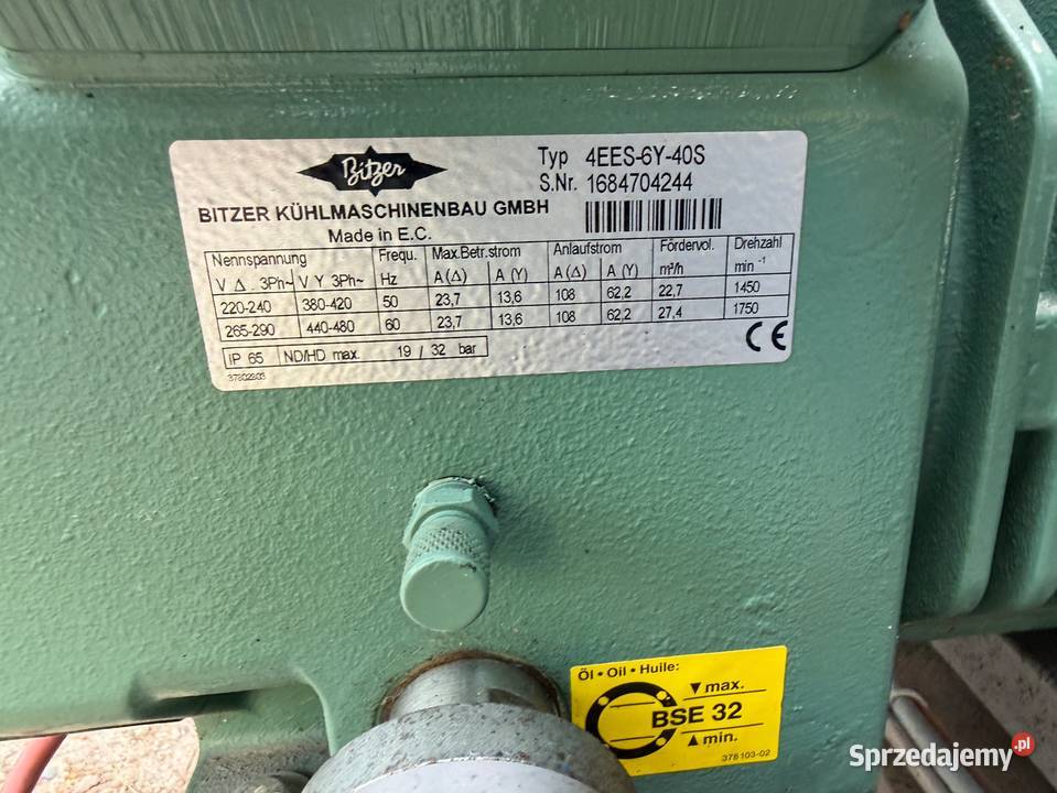 Zestaw 2 x sprężarka Bitzer 4EES6Y 25 kW 227 mh opolskie Paczków