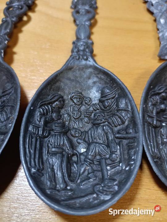 Łyżki ozdobne z cyny 6 Nowa Sól