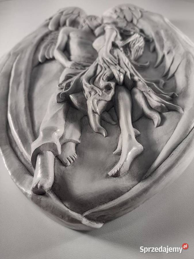 Zakochany Anioł Płaskorzeźba Gipsowa Miłość Love Figurki i rzeźby Warszawa