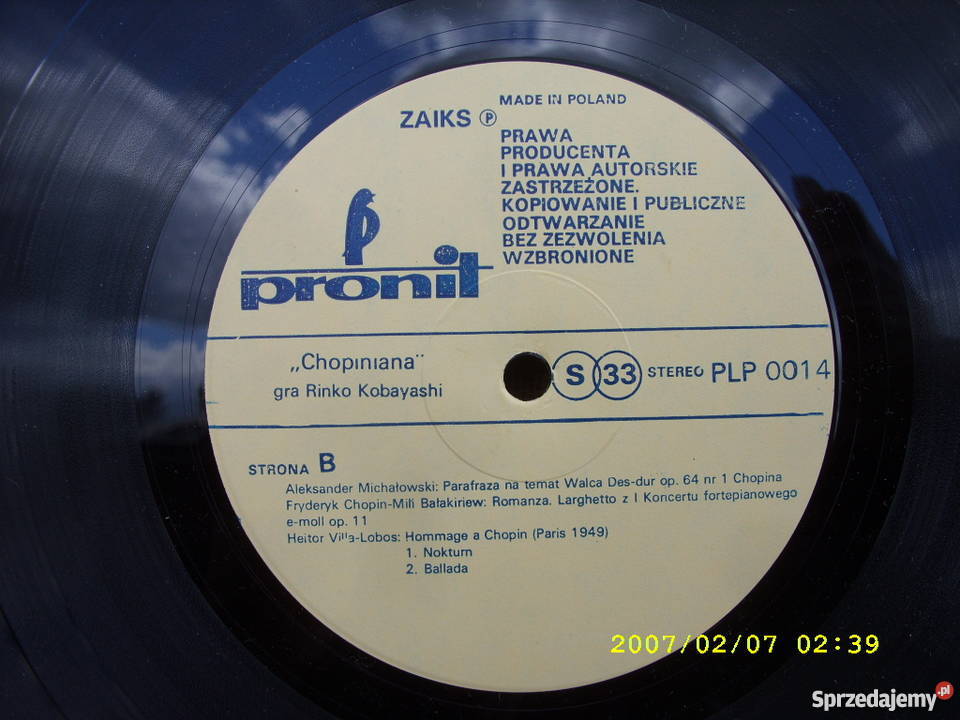 LP CHOPINIANAGRARINKO KOBAYASHIPronit PLP 0014 Wołów