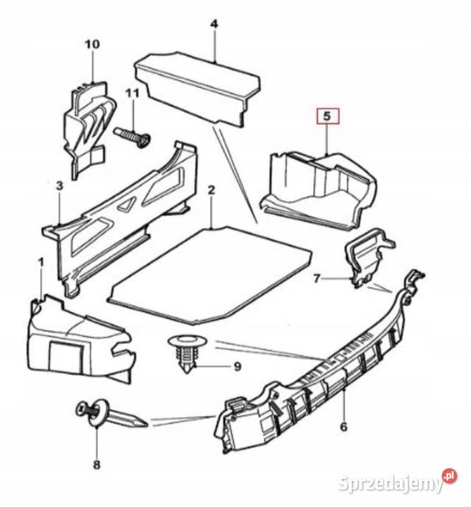 BOCZEK BAGAŻNIKA PRAWY JAGUAR XK8