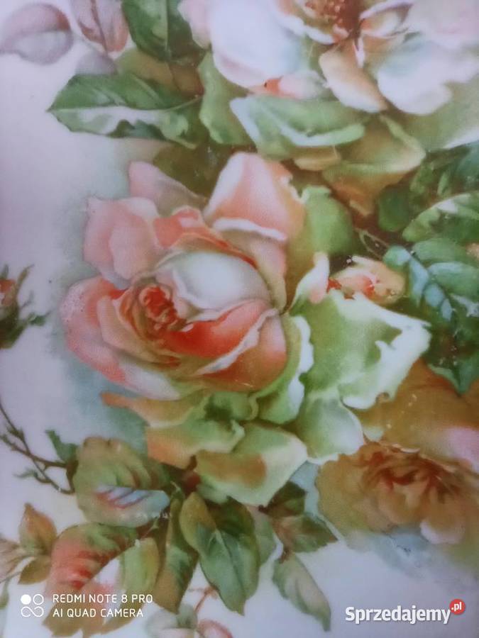 Patera misa z ażurem Herbaciane Róże Biała Porcelana i szkło