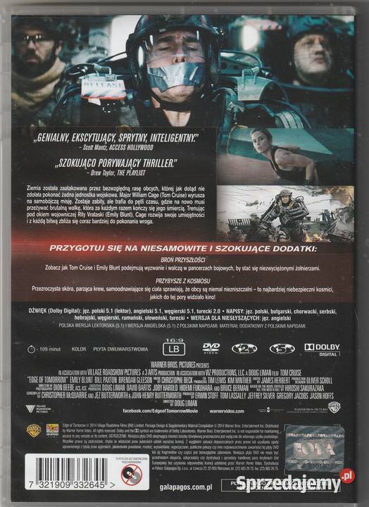 Na skraju jutra Tom CruiseEmily Blunt DVD Pruszków
