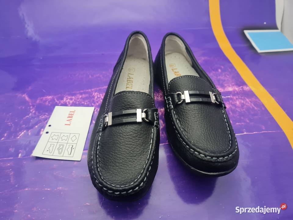 Buty mokasyny Skórzane Nowe 39 Okazja skóra