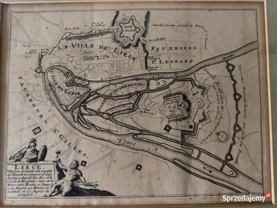 Antyczna Mapa Rycina XVII Wiek Lige Belgia 1 Czerwionka-Leszczyny