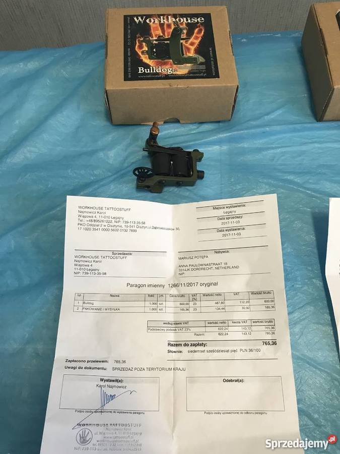 Cztery maszynki do tatuażu firmy WorkHouse Piła