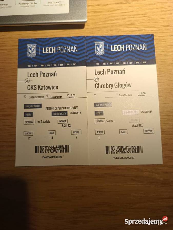 Piłkarskie bilety kolekcjonerskie Pozostałe Wronki sprzedam