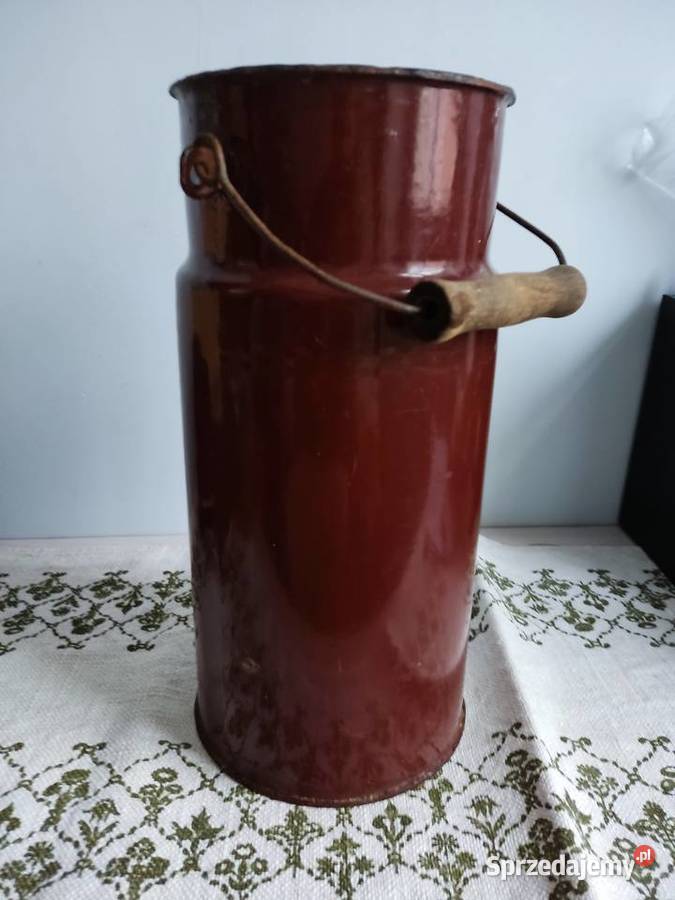 Kanka bańka emaliowana brązowa na mleko 5l opolskie Głuchołazy