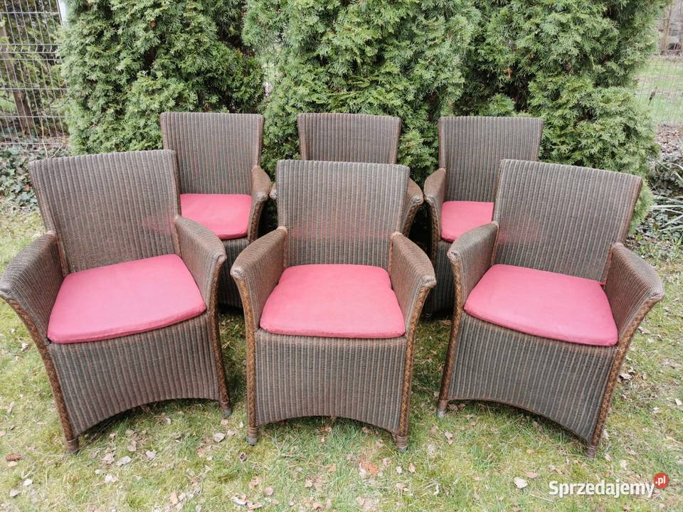 Krzesła do jadalni na taras Lloyd Loom Rattan 6 Łask