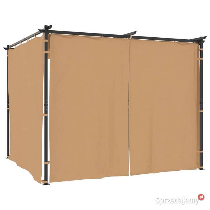 Altana ogrodowa z zasłonami 3 x 3 m antracytowa