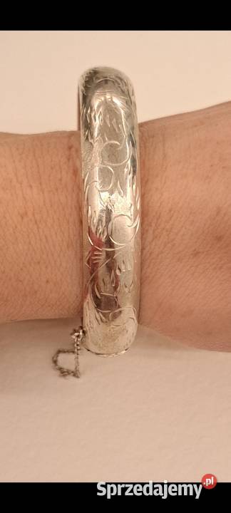Bransoletka srebrna sztywna grawerowana mazowieckie Radom sprzedam