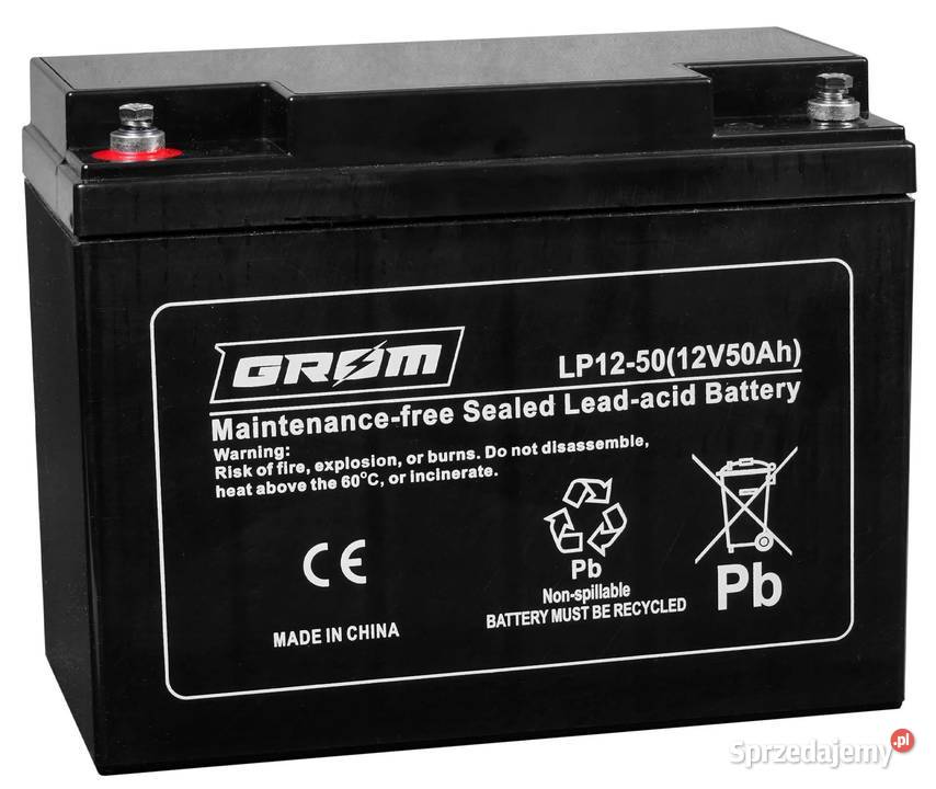 Akumulator żelowy GROM 12V 50Ah LP1250 lubuskie Gorzów Wielkopolski