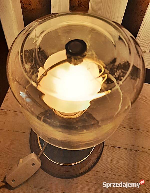 Lampa na stolik z kloszem 3 z PRL Ostrów Wielkopolski