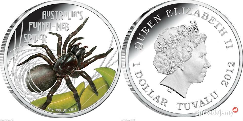 Pająk Funnel Srebrna moneta kolekcjonerska z mazowieckie Warszawa
