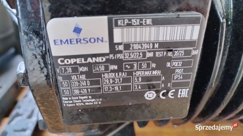Agregat Chłodniczy Sprężarka Kompresor Copeland Kowale Pańskie