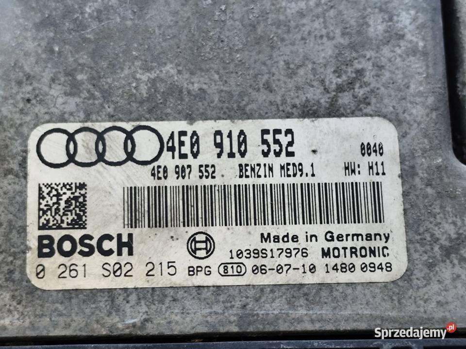 Audi A8 D3 S8 52 Fsi V10 Komputer Silnika Czujniki i sterowniki