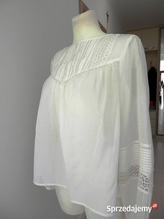 Bluzka HM Kremowa Haft Ażur Boho Nowa z Metka XL H&M podlaskie Łomża sprzedam