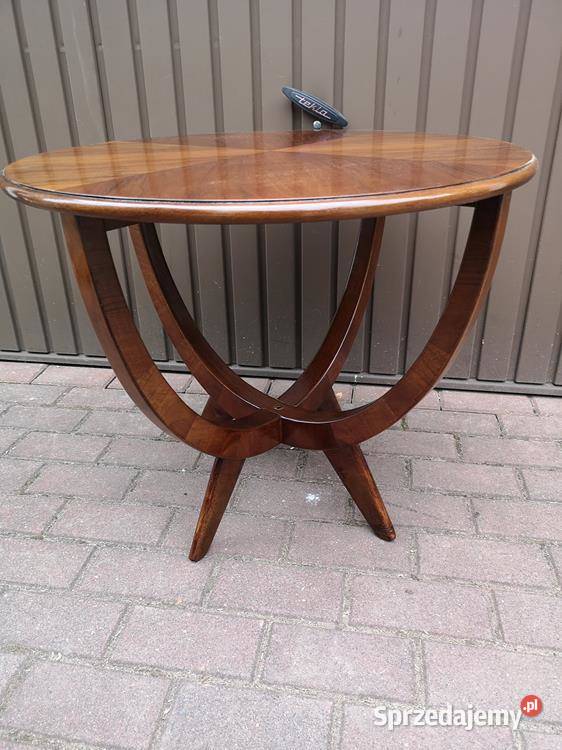 Stolik Ława ARTDECO PRL Unikat Orzech Antyk Antyki, Sztuka, Kolekcje Swarzędz sprzedam