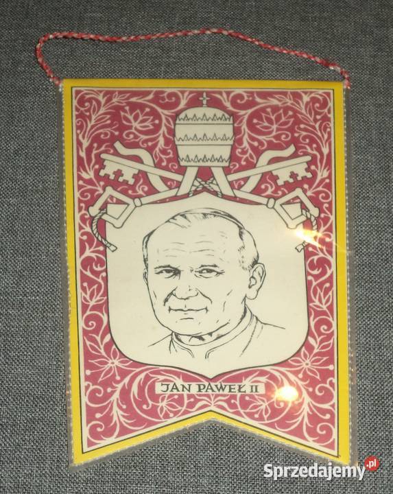 Papież Jan Paweł II proporczyk 1979 Piekary Śląskie