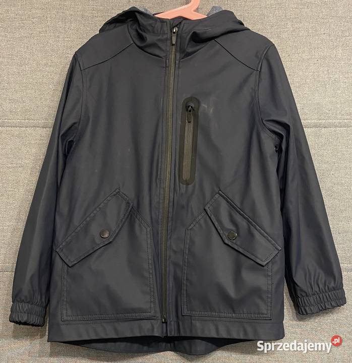 Granatowa dziewczęca gumowana parka ZARA rozmiar Żyrardów