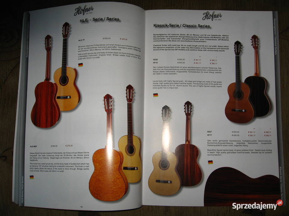 Hofner 2018 Confidential guitar catalog katalog pomorskie Kępice sprzedam