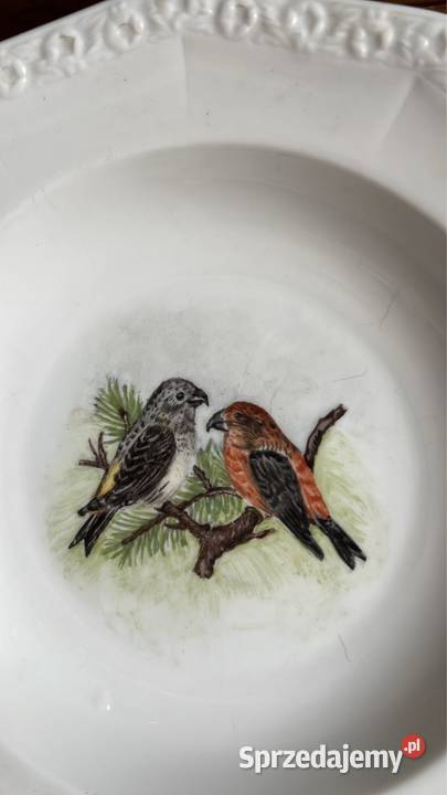 Talerz do zupy z ptaszkami Maria Rosenthal Gdańsk