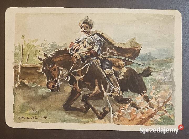 Pocztówka ręcznie malowana 1919 Katowice sprzedam