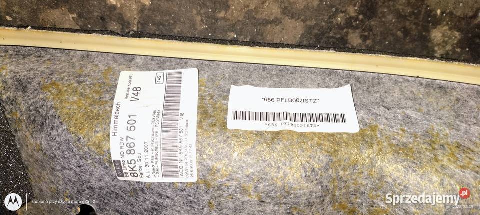 Podsufitka czarna A4 B8 S line sedan osobowe Lubin