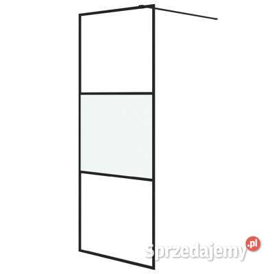 Ścianka prysznicowa czarna 80x195 półmrożone