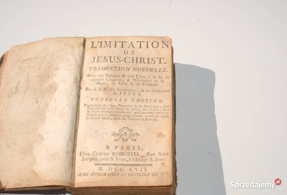 Stara Książka IMITACJA JEZUSA CHRYSTUSA 1757r śląskie Cieszyn