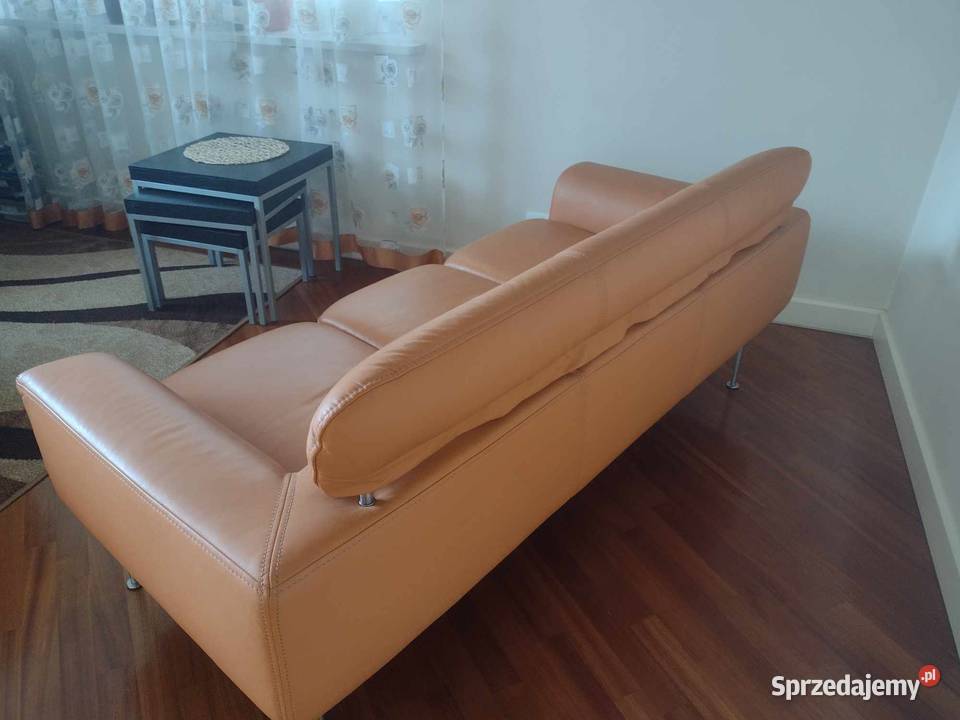 Sofa kanapa 3 osobowa skórzana z podnóżkiem Kler sprzedam