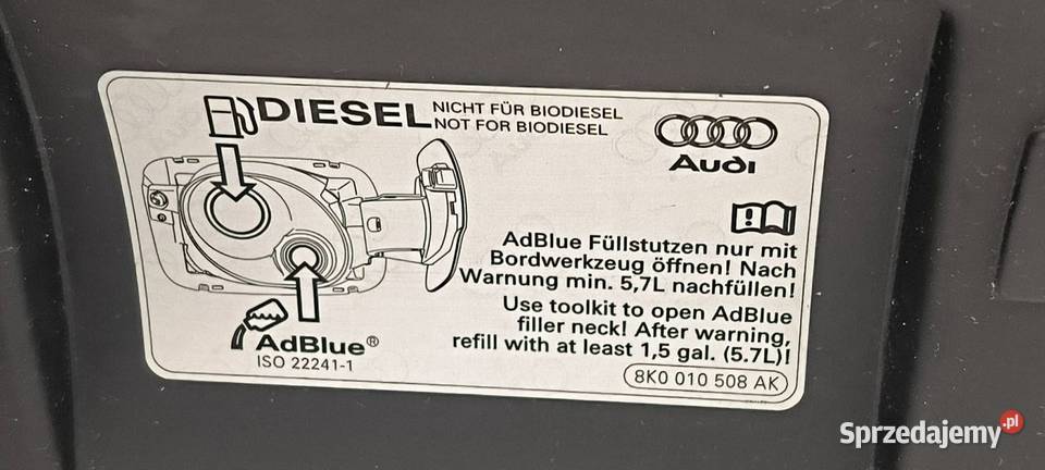 KLAPKA WLEWU PALIWA AUDI A6 C7 LIFT 8K0010508AK Lipno sprzedam