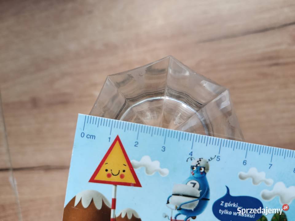 Kryształowy stary kielich puchar wazon grawer