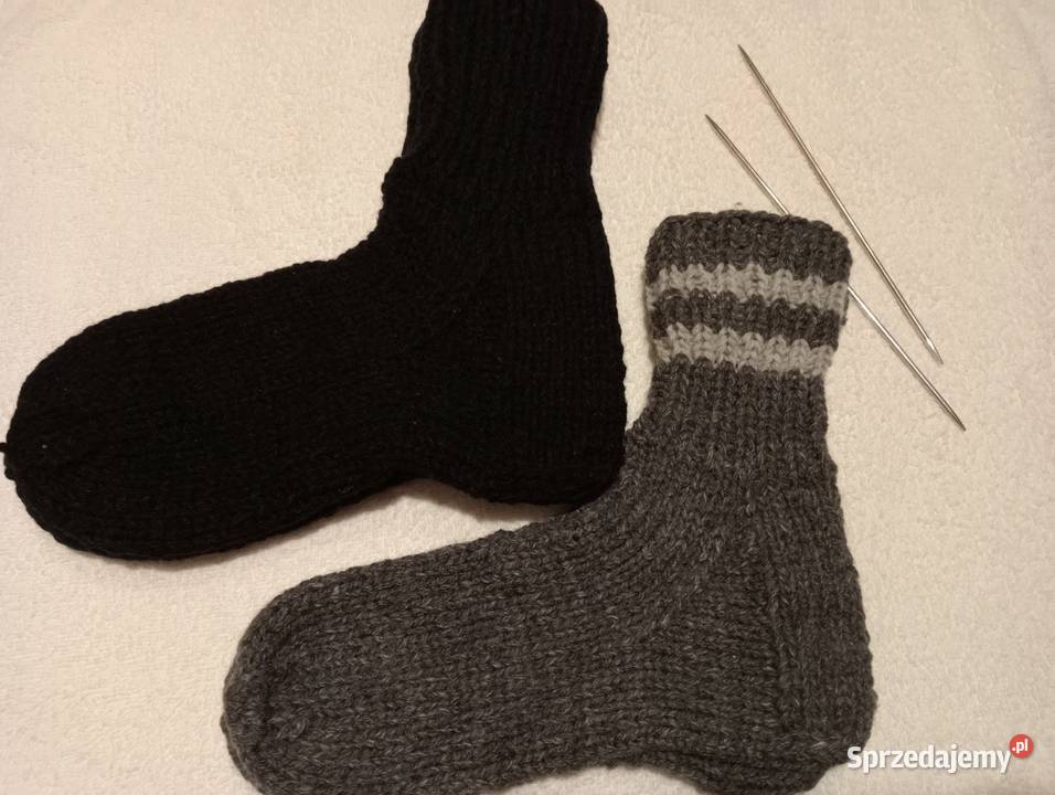 2 pary grubych skarpet z bawełną i wełną alpaki Skarpety i podkolanówki wielkopolskie Złotów