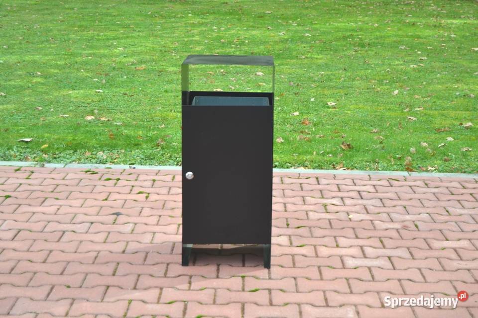 Kosz parkowy miejski stalowy z daszkiem uliczny Pozostałe mazowieckie Warszawa