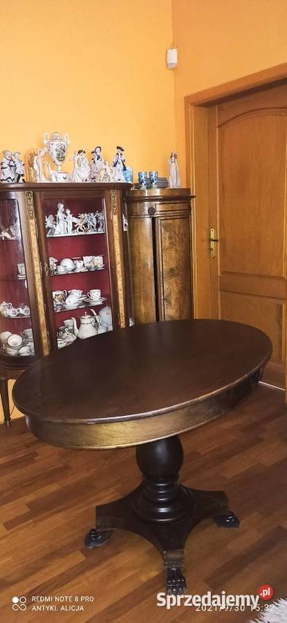 Stół Chippendale na jednej nodze
Blat owalny pomorskie Gdańsk