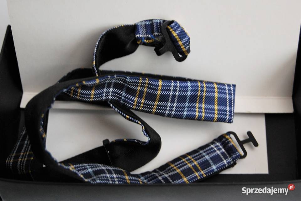 Mucha muszka męska w kratę Kubenz granatowa Lublin sprzedam