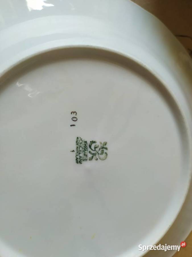 495 TALERZE duże płaskie 6 sztuk PRL Retro Łódź