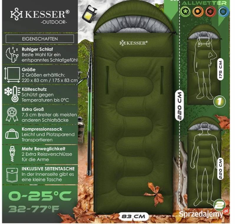 Śpiwór outdoorowy kempingowy antracyt 22083 Złoty Potok