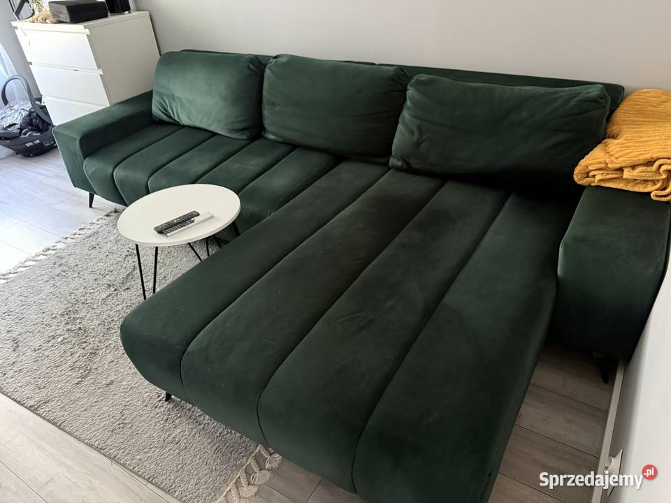 Zielony narożnik z funkcją spania Rybnik