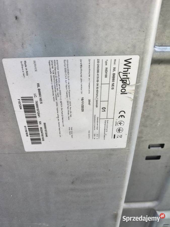 Płyta indukcyjna whirpool wlb 6860 nes podkarpackie Sieklówka sprzedam