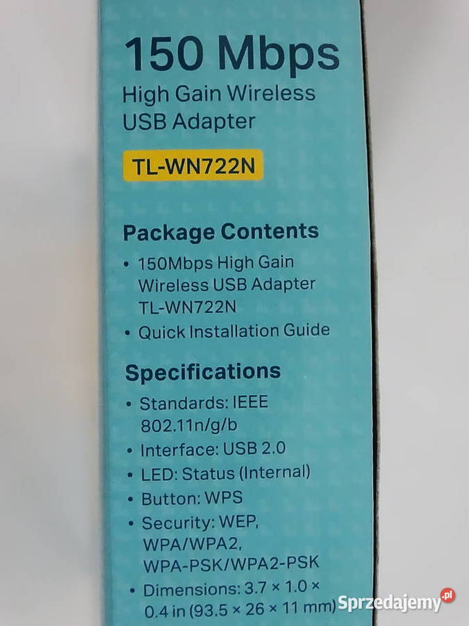 NOWA Karta Sieciowa TPLink TLWN722N 150 Mbps Biłgoraj sprzedam