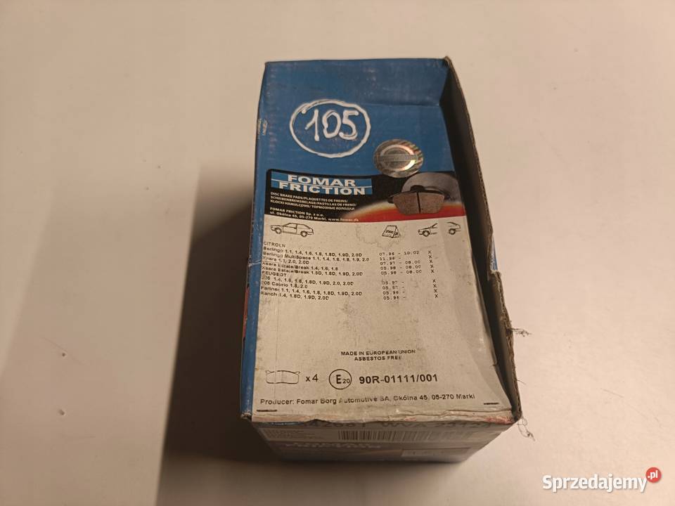 Citroen Xsara Berlingo Peugeot Partner PRZEDNIE Klocki hamulcowe Janów