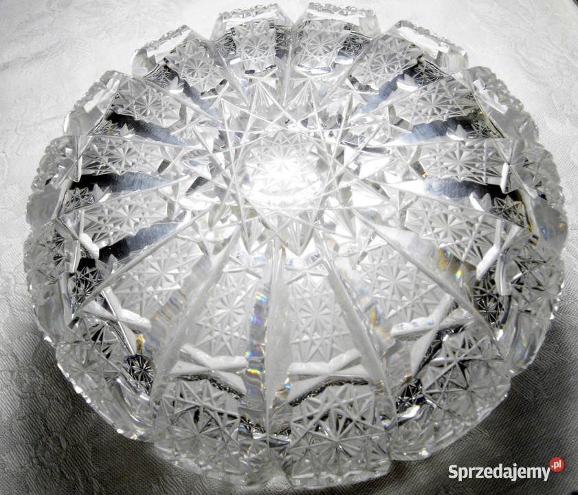 Antyk Wyjątkowa Czeska Misa Kryształowa lata Kraków