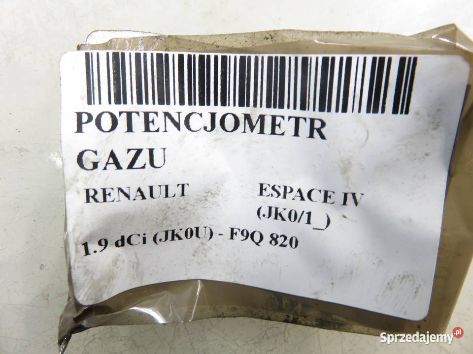 POTENCJOMETR GAZU RENAULT ESPACE IV 19 dCi małopolskie