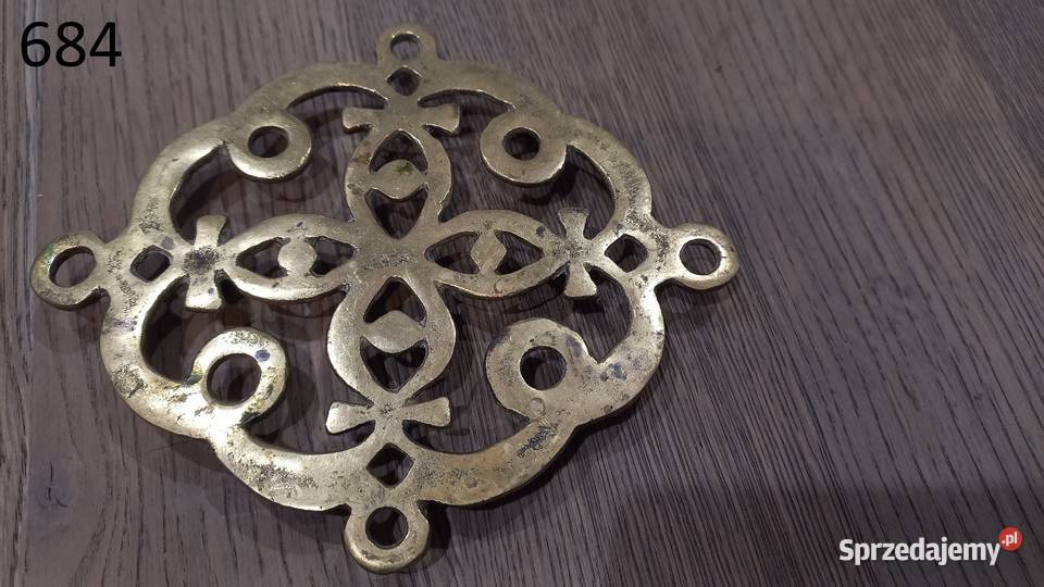 Podstawka mosiężna pod garnek żelazko 684 Antyki Antyki, Sztuka, Kolekcje