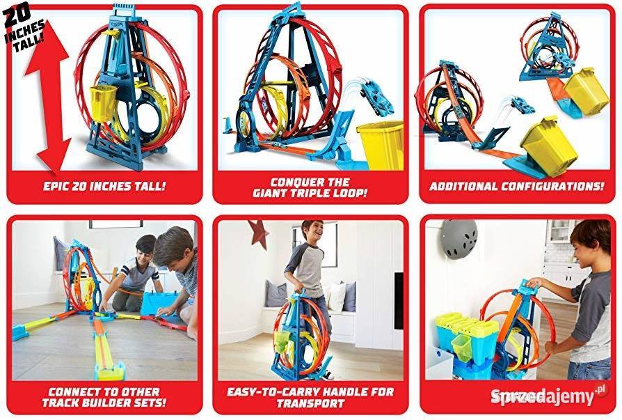 Zestaw Tor 3 Pętle Autka HOT WHEELS Potrójna Mogilany sprzedam