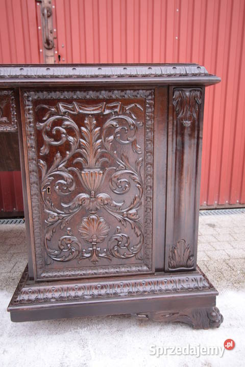 Wyjątkowe duże BIURKO NEORENESANSOWE gabinetowe Wrocław