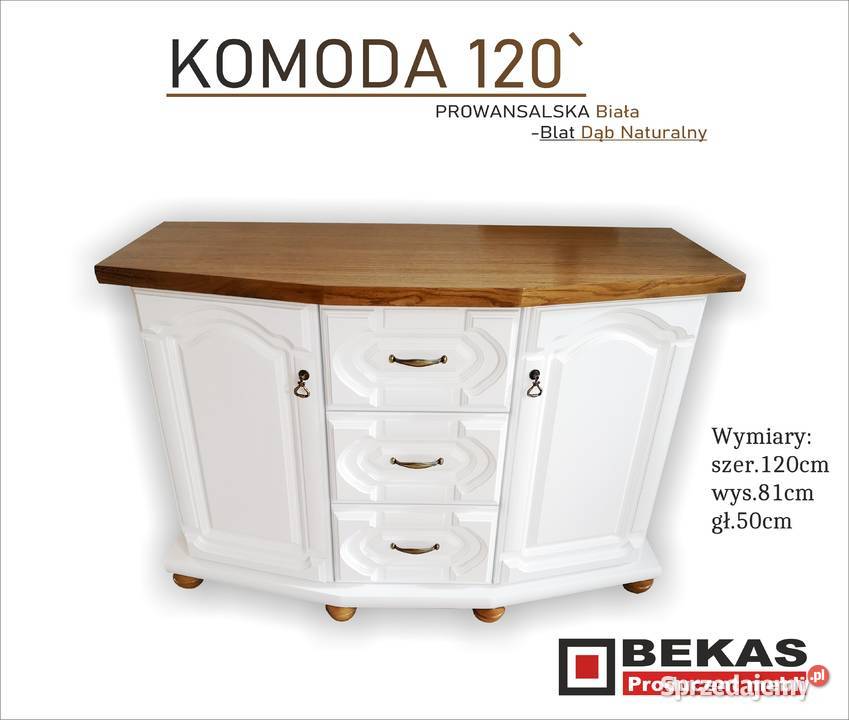 Klasyczna Komoda 120 Wanilia ECRU Biały Dąb Ostrów Mazowiecka sprzedam