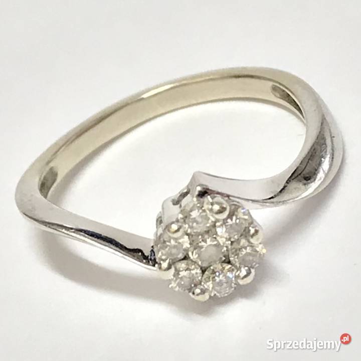 Złoty PIERŚCIONEK 14K cudowny BRYLANTY 025ct r10 złote Warszawa